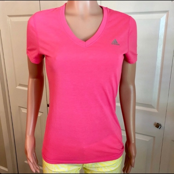 hot pink adidas t shirt